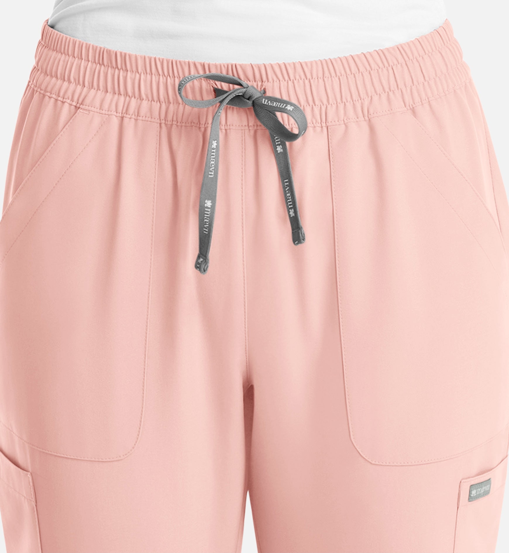 Momentum 5091 Womens Full Elastic Pull on Pant Pink Grapefruit