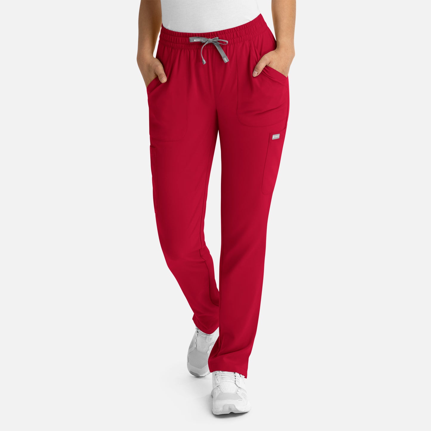 Momentum 5091 Womens Full Elastic Pull on Pant Red