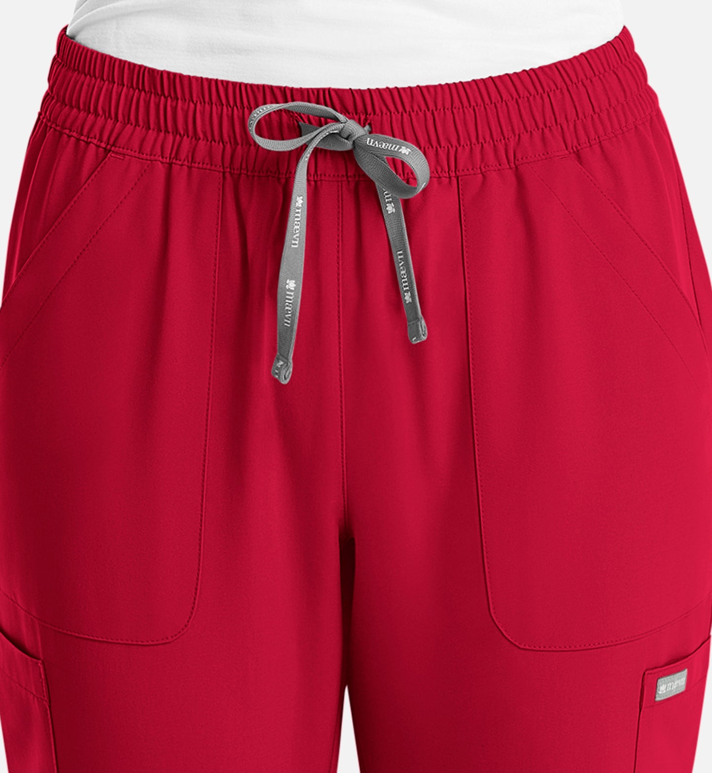 Momentum 5091 Womens Full Elastic Pull on Pant Red