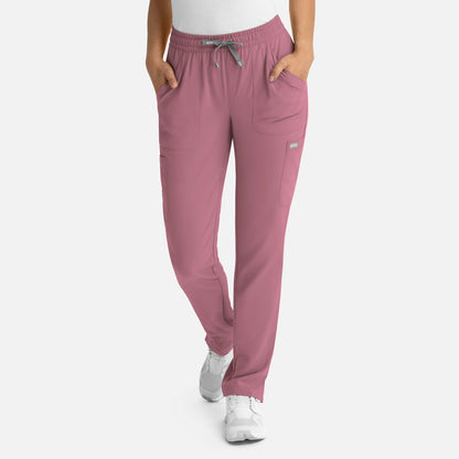 Momentum 5091 Womens Full Elastic Pull on Pant Rose