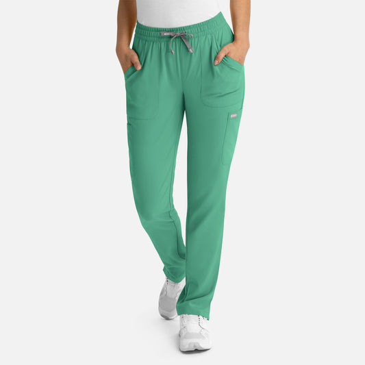 Momentum 5091 Womens Full Elastic Pull on Pant Surgical Green