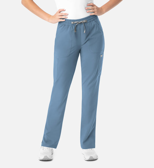 Momentum 5091 Womens Full Elastic Pull on Pant Slate Blue