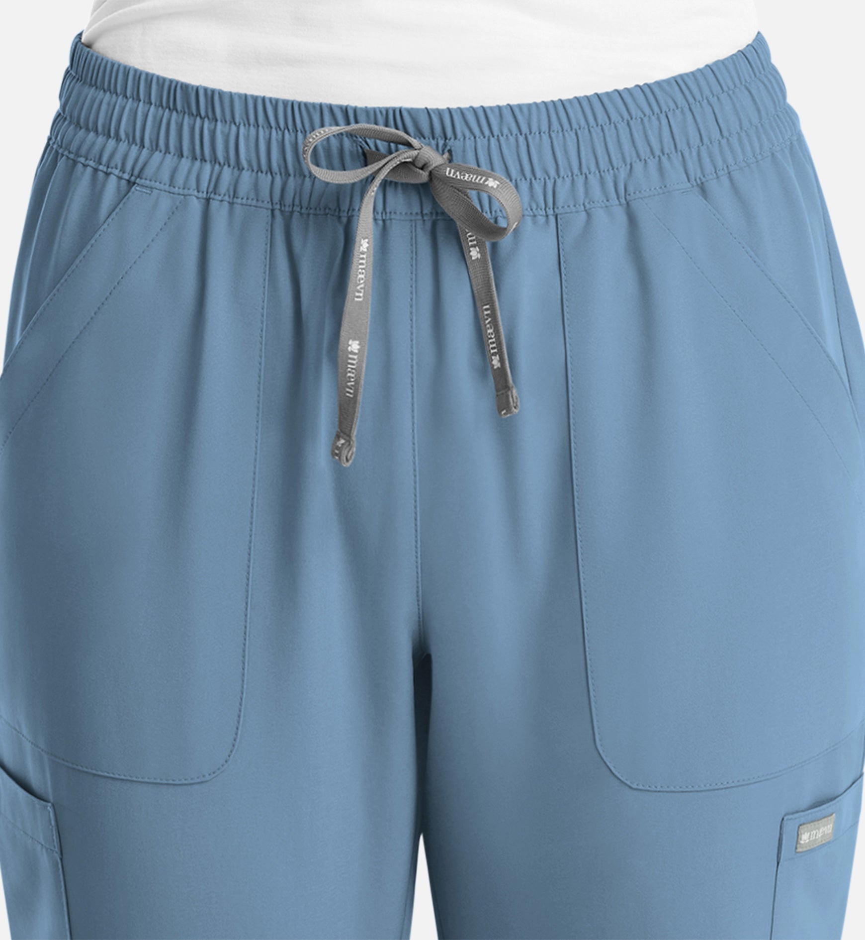 Momentum 5091 Womens Full Elastic Pull on Pant Slate Blue