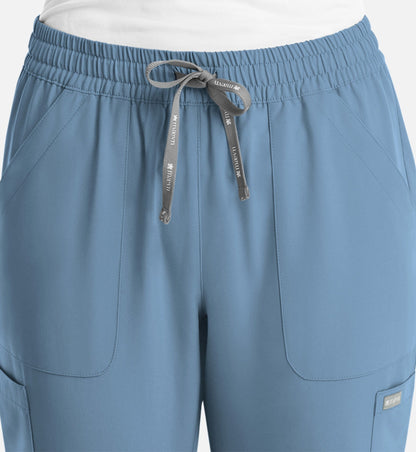 Momentum 5091 Womens Full Elastic Pull on Pant Slate Blue