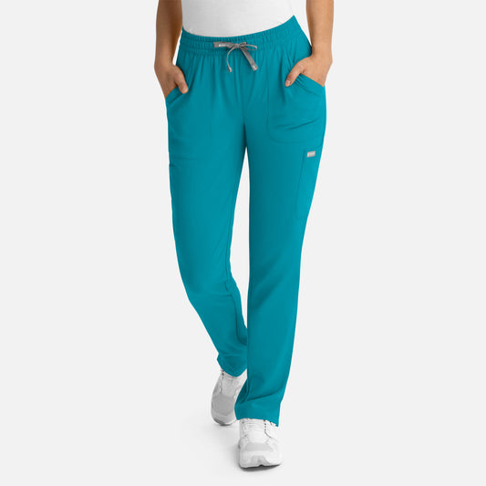 Momentum 5091 Womens Full Elastic Pull on Pant Teal