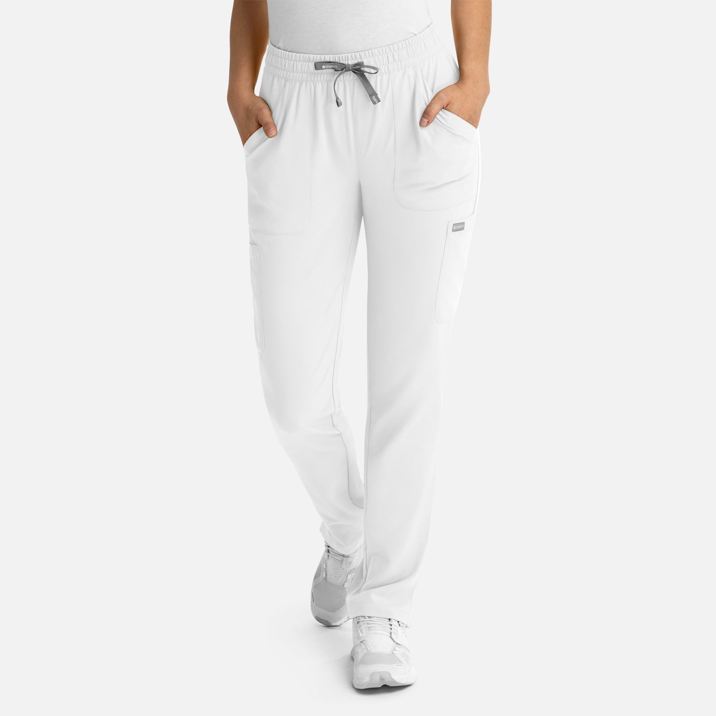 Momentum 5091 Womens Full Elastic Pull on Pant White