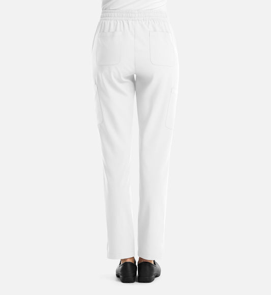 Momentum 5091 Womens Full Elastic Pull on Pant White