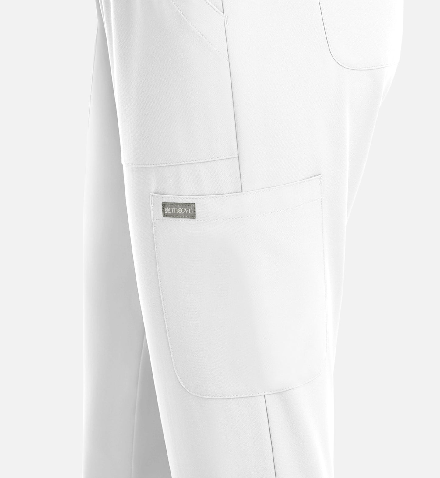 Momentum 5091 Womens Full Elastic Pull on Pant White