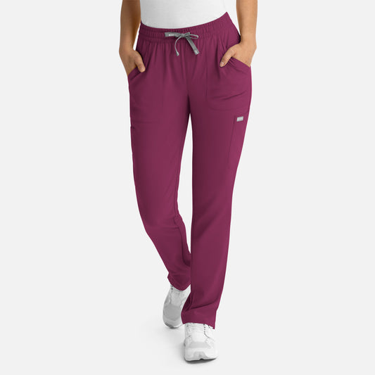 Momentum 5091 Womens Full Elastic Pull on Pant Wine