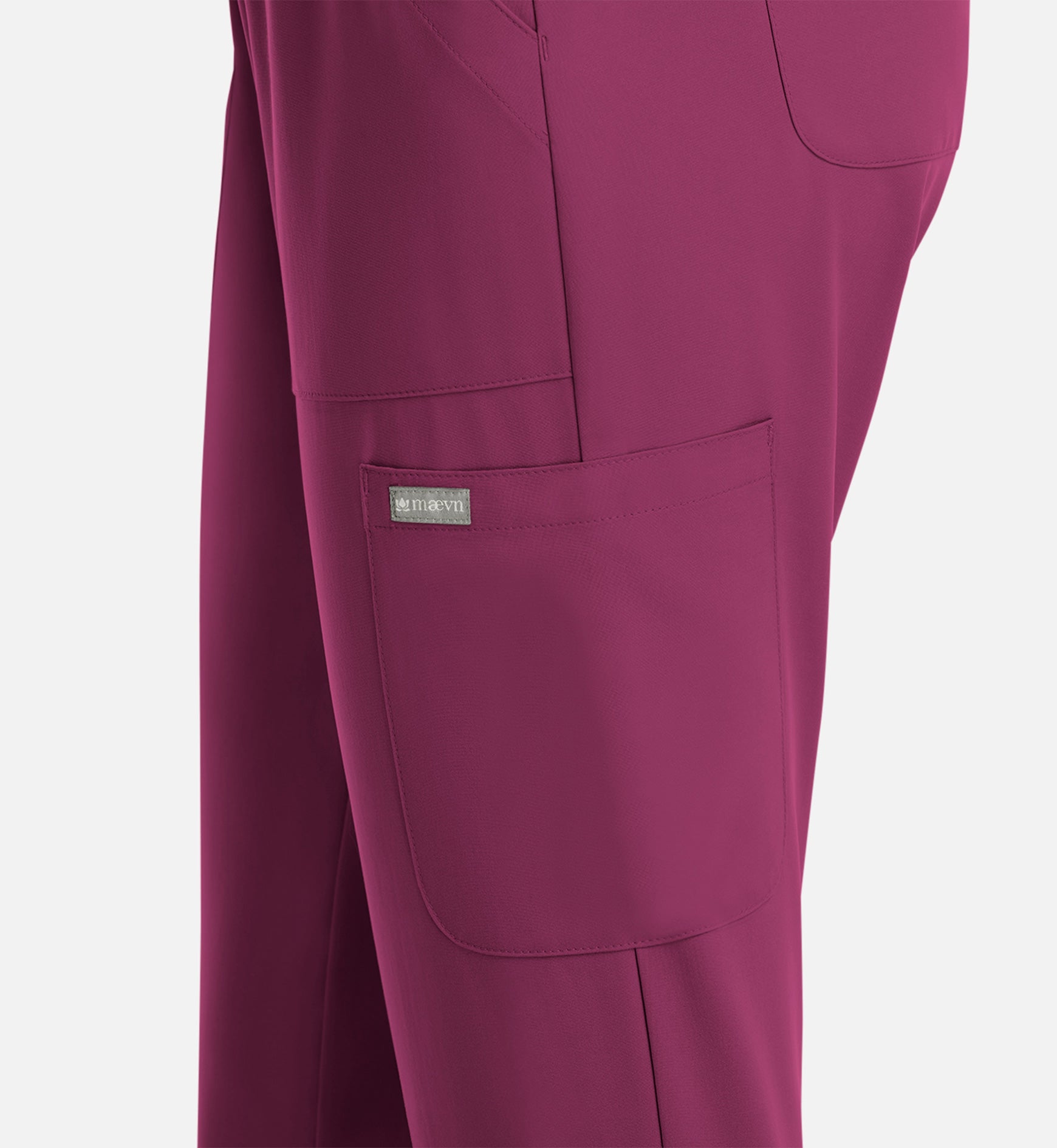 Momentum 5091 Womens Full Elastic Pull on Pant Wine