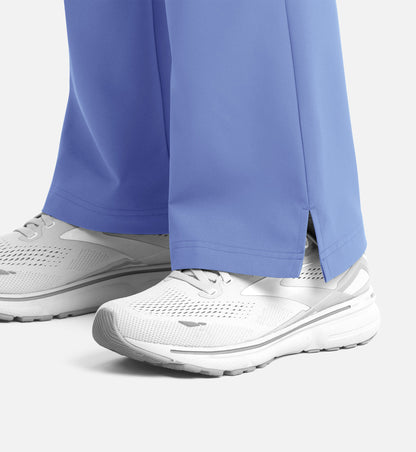 Momentum 5093 Women's Full Elastic Band Flare Leg Pants Ceil Blue