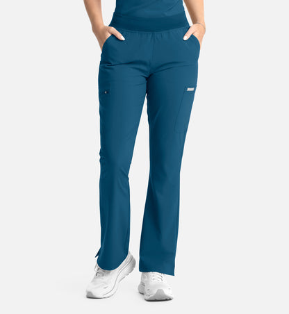 Momentum 5093 Women’s Full Elastic Band Flare Leg Pant Caribbean Blue