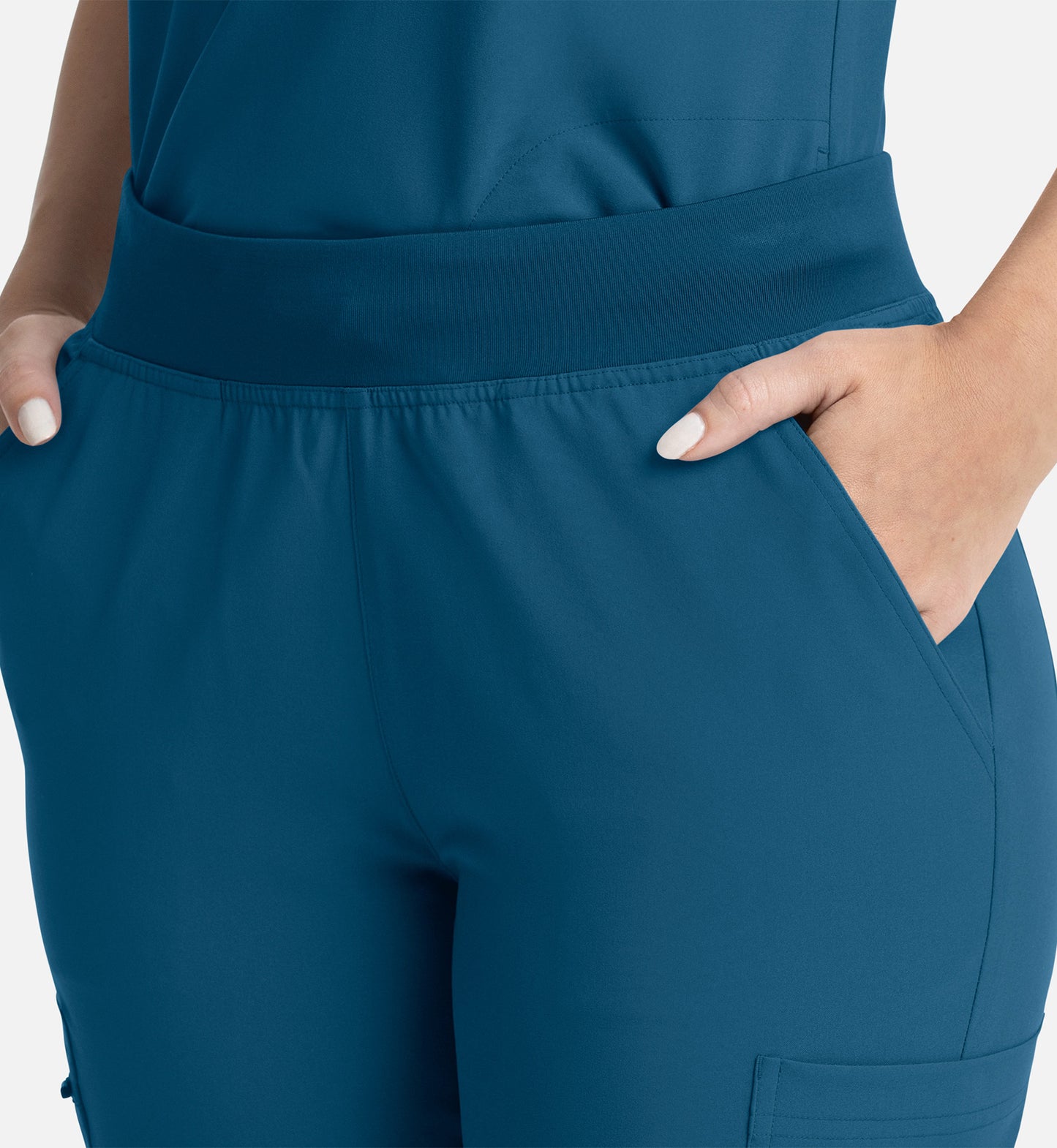 Momentum 5093 Women’s Full Elastic Band Flare Leg Pant Caribbean Blue