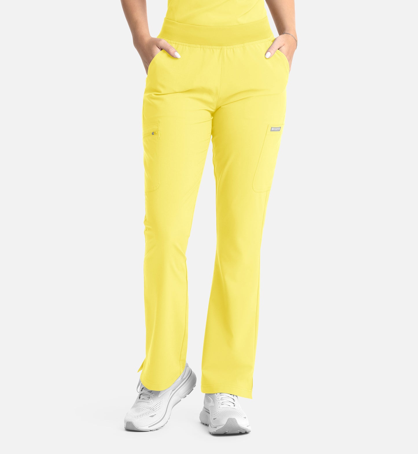 Momentum 5093 Women’s Full Elastic Band Flare Leg Pant Lemon Drop