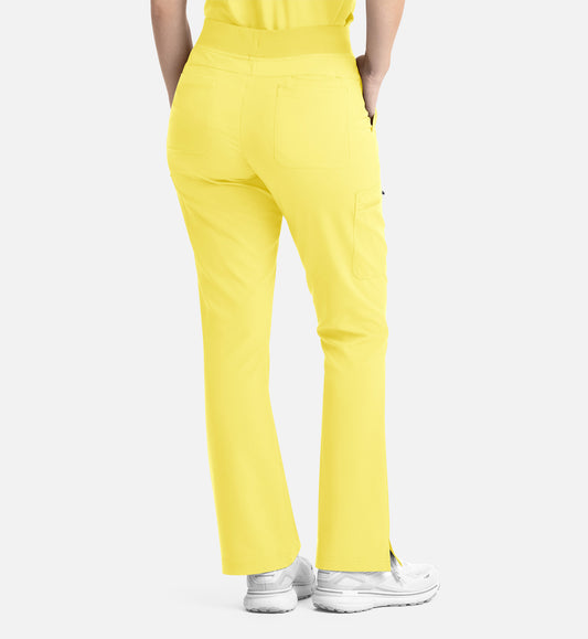 Momentum 5093 Women’s Full Elastic Band Flare Leg Pant Lemon Drop