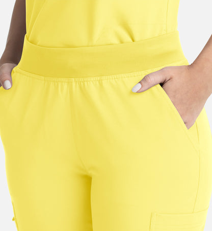 Momentum 5093 Women’s Full Elastic Band Flare Leg Pant Lemon Drop