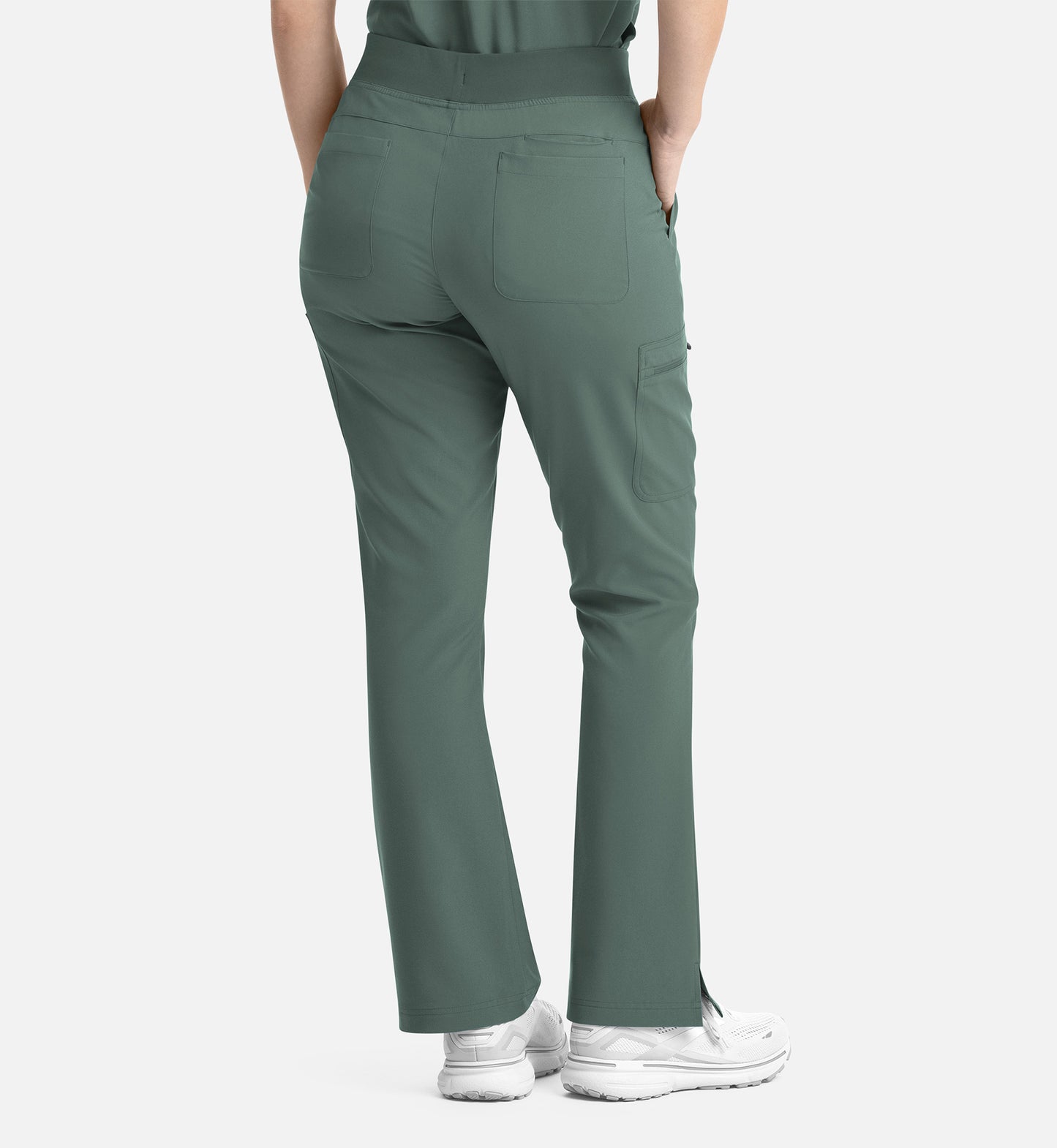 Momentum 5093 Women&#039;s Full Elastic Band Flare Leg Pant Moss