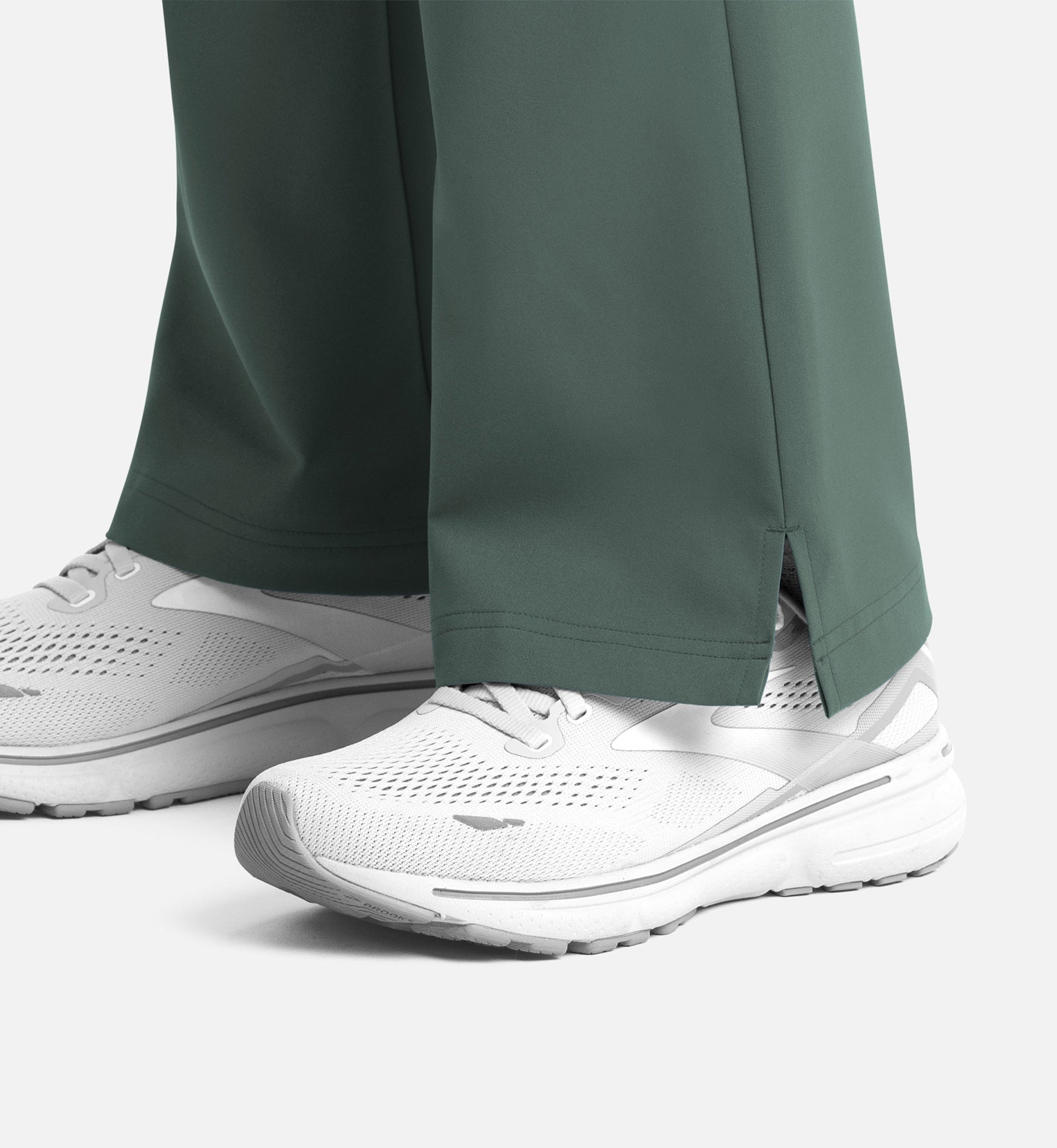 Momentum 5093 Women's Full Elastic Band Flare Leg Pants Moss