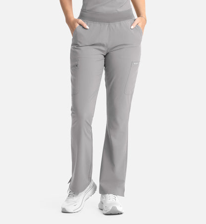 Momentum 5093 Women’s Full Elastic Band Flare Leg Pant Quiet Grey
