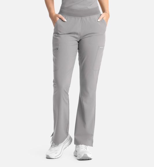 Momentum 5093 Women’s Full Elastic Band Flare Leg Pant Quiet Grey