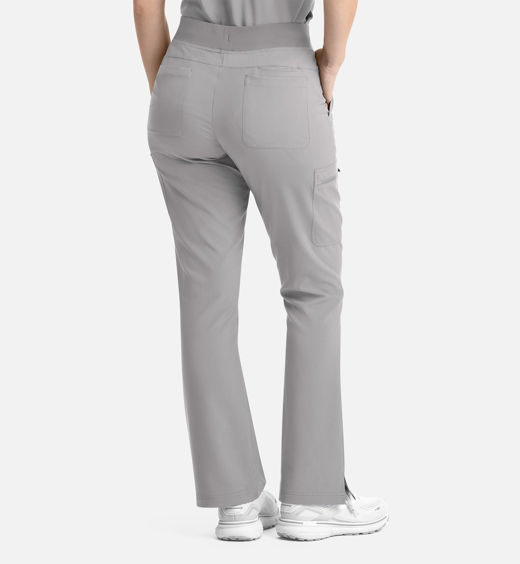 Momentum 5093 Women’s Full Elastic Band Flare Leg Pant Quiet Grey