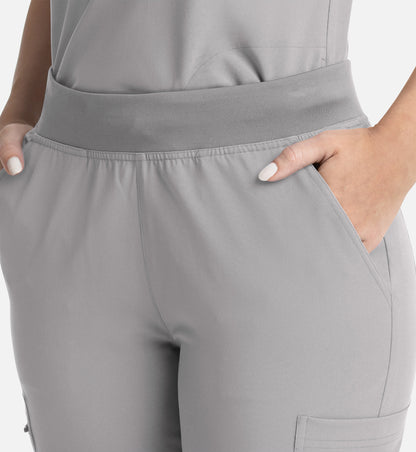 Momentum 5093 Women’s Full Elastic Band Flare Leg Pant Quiet Grey