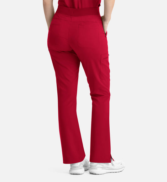 Momentum 5093 Women’s Full Elastic Band Flare Leg Pant Red