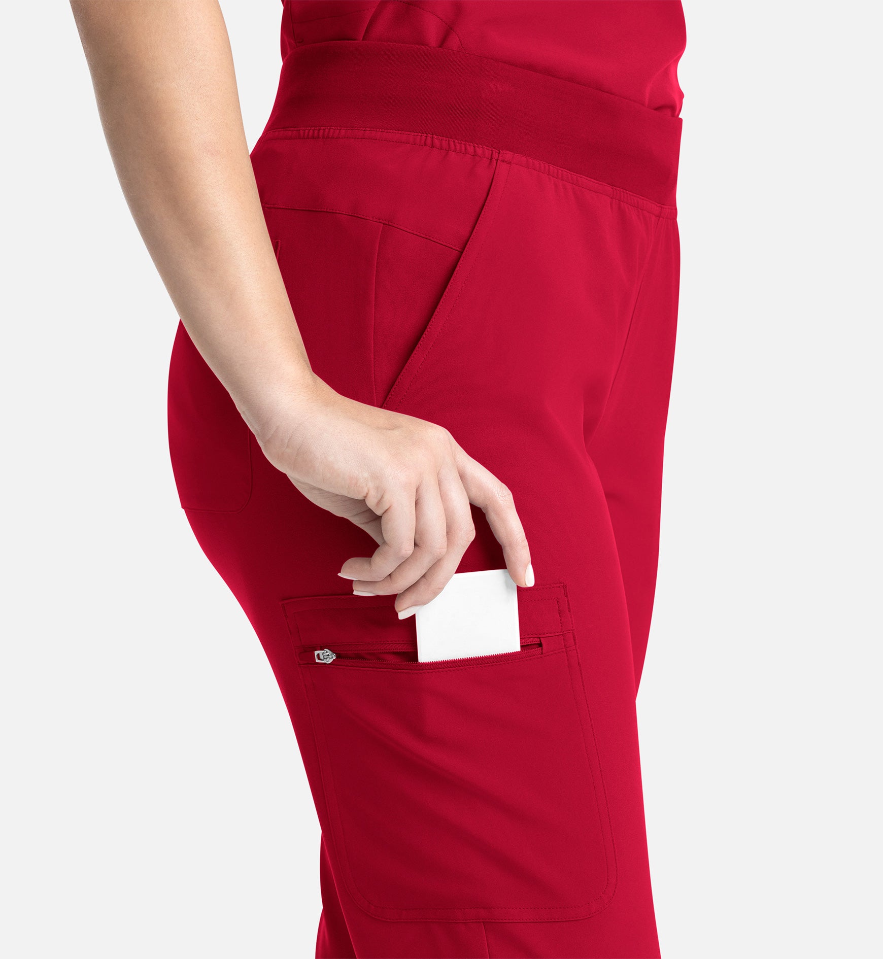 Momentum 5093 Women’s Full Elastic Band Flare Leg Pant Red