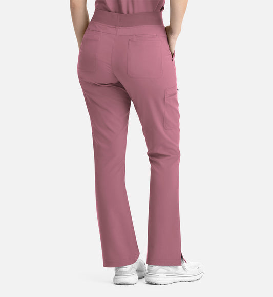 Momentum 5093 Women&#039;s Full Elastic Band Flare Leg Pant Rose