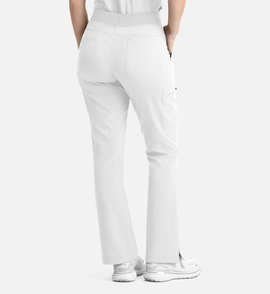 Momentum 5093 Women’s Full Elastic Band Flare Leg Pant White