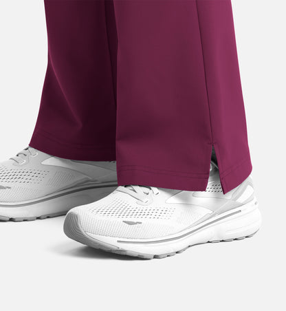 Momentum 5093 Women's Full Elastic Band Flare Leg Pants Wine