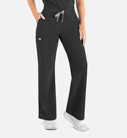 Momentum 5094 Women’s High Waist Full Elastic Wide Leg Pant Black