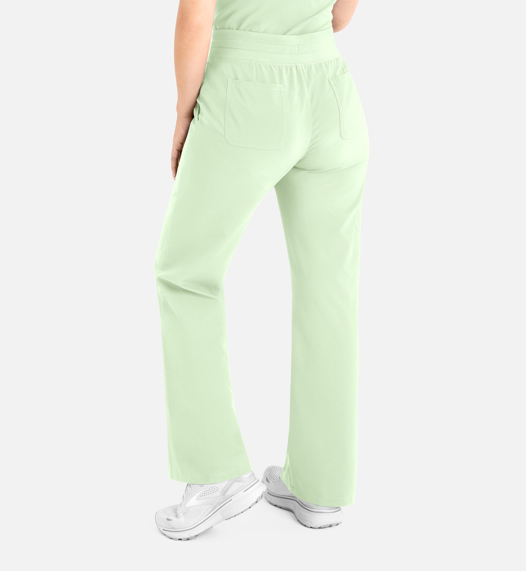 Momentum 5094 Women’s High Waist Full Elastic Wide Leg Pant Honeydew