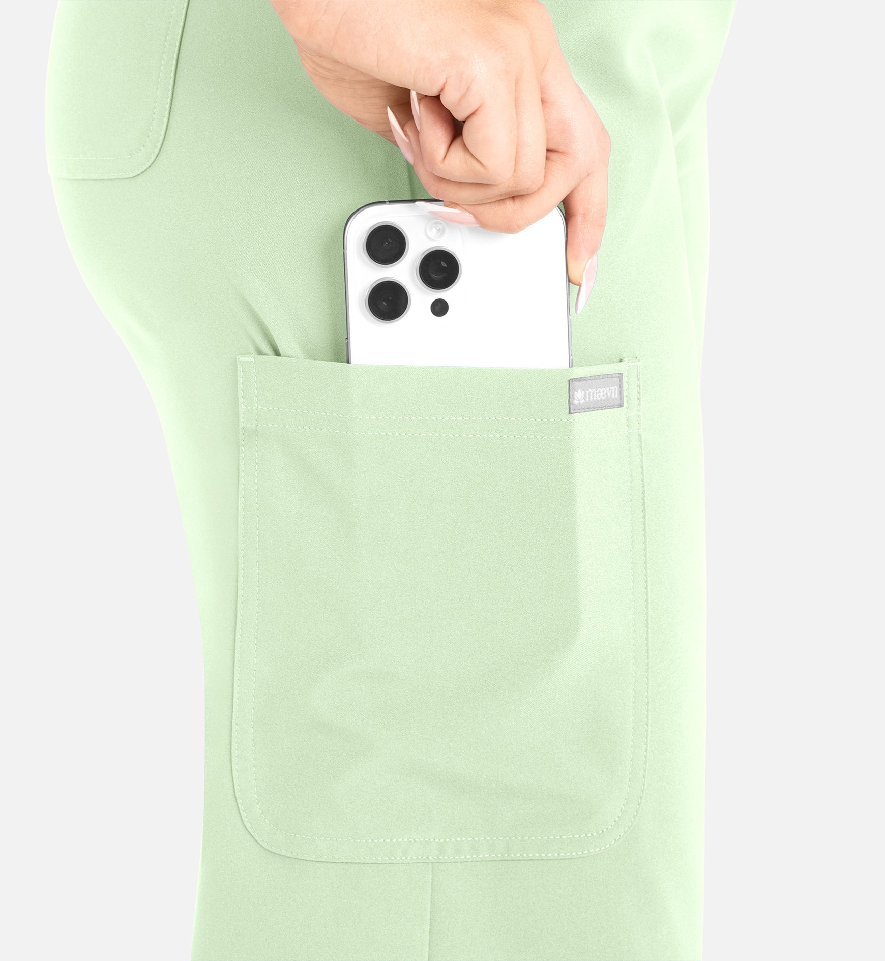 Momentum 5094 Women’s High Waist Full Elastic Wide Leg Pant Honeydew