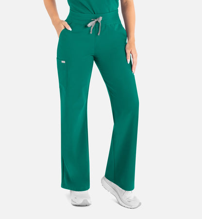 Momentum 5094 Women’s High Waist Full Elastic Wide Leg Pant Hunter