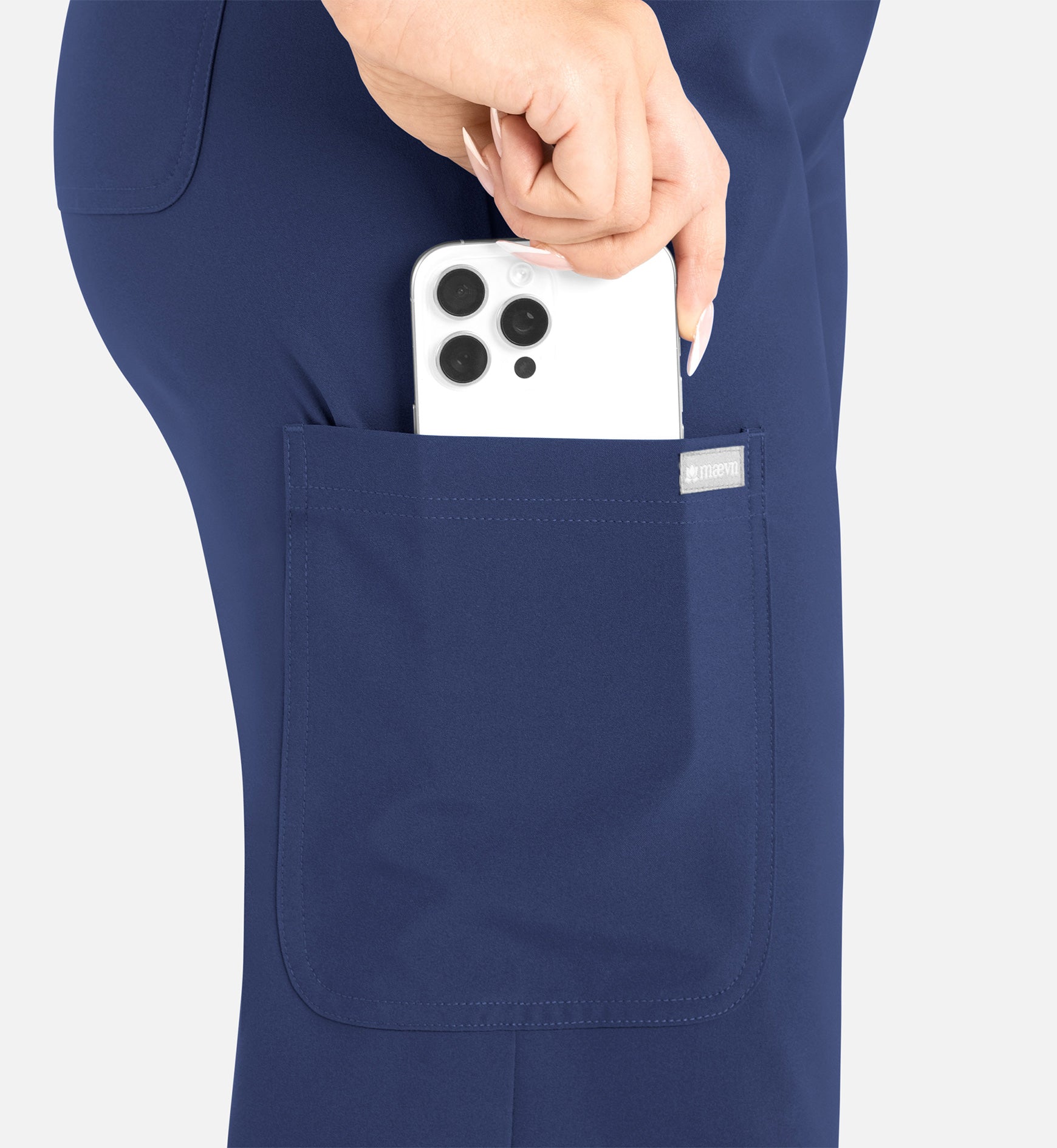 Momentum 5094 Women’s High Waist Full Elastic Wide Leg Pant Navy