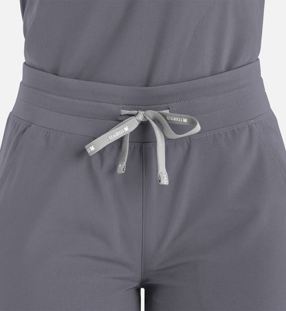 Momentum 5094 Women’s High Waist Full Elastic Wide Leg Pant Pewter