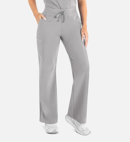Momentum 5094 Women’s High Waist Full Elastic Wide Leg Pant Quiet Grey