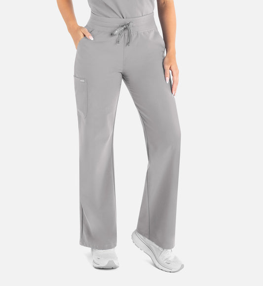 Momentum 5094 Women’s High Waist Full Elastic Wide Leg Pant Quiet Grey
