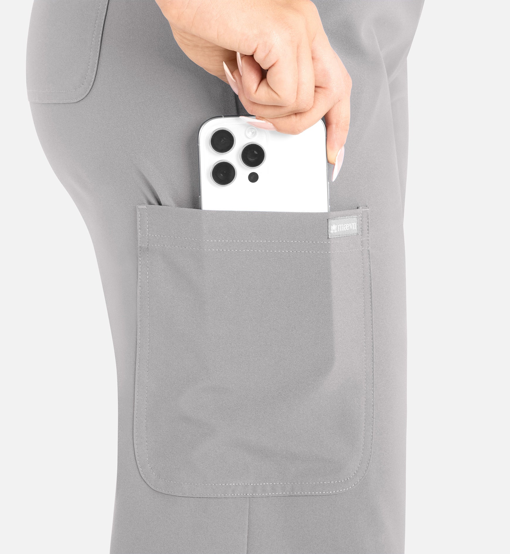 Momentum 5094 Women’s High Waist Full Elastic Wide Leg Pant Quiet Grey