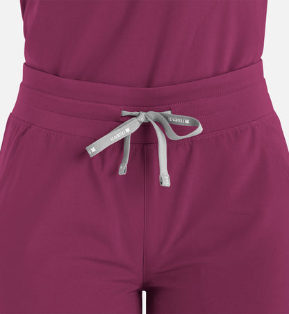 Momentum 5094 Women’s High Waist Full Elastic Wide Leg Pant Wine