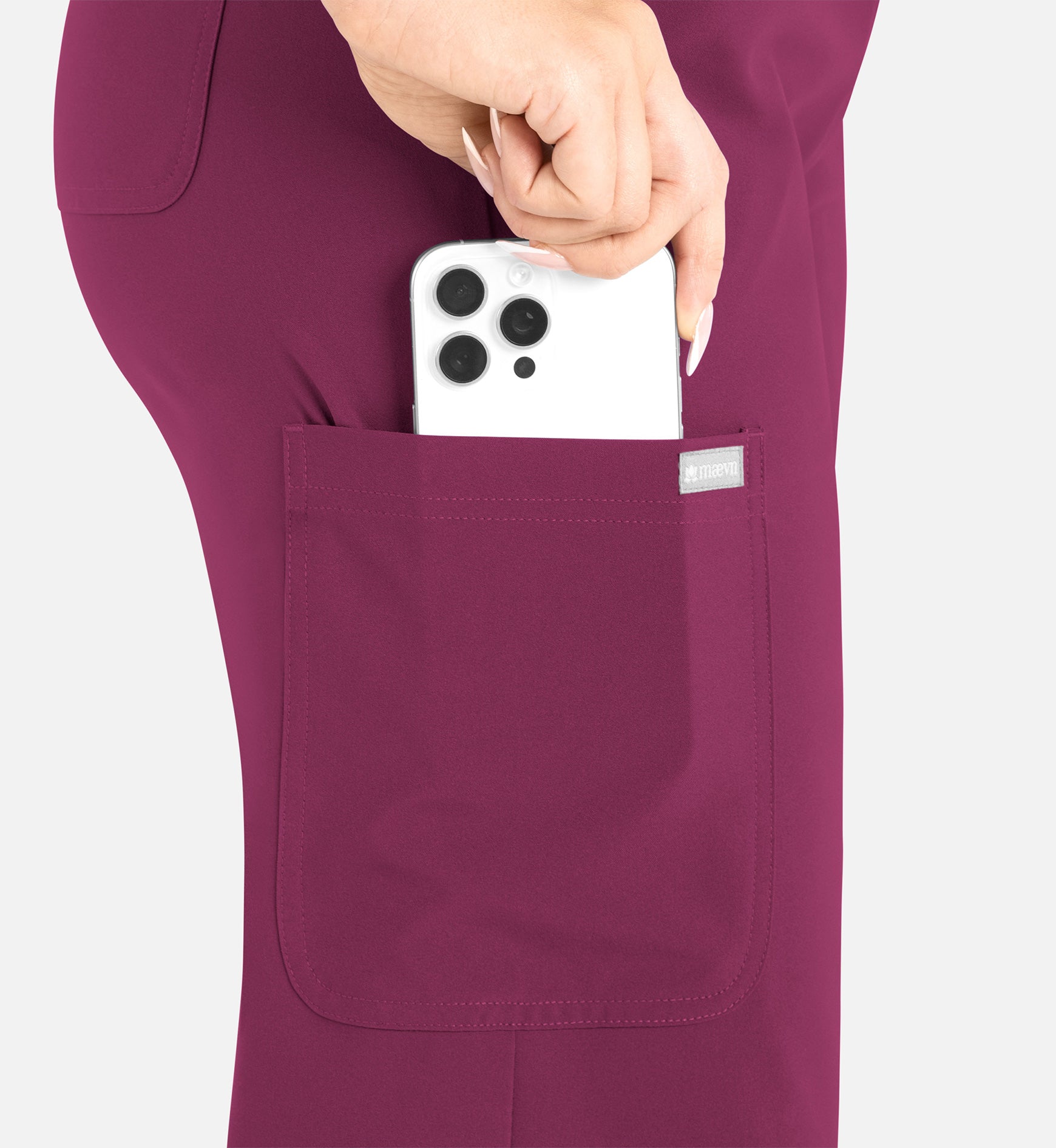 Momentum 5094 Women’s High Waist Full Elastic Wide Leg Pant Wine