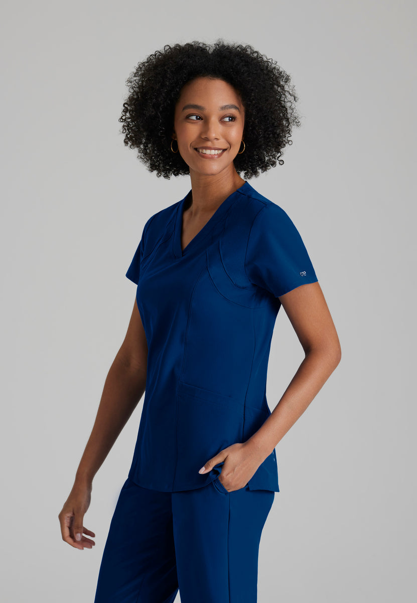 Barco One 5105 Racer Scrub Top Indigo