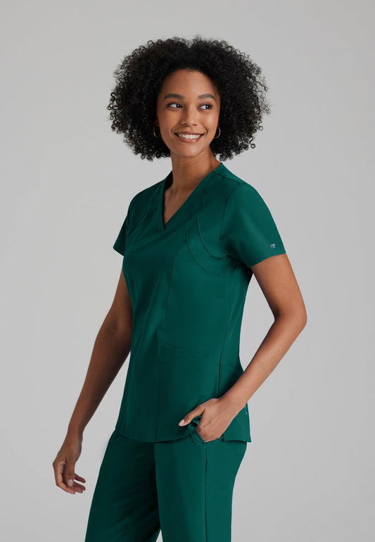 Barco One 5105 Racer Scrub Top Hunter Green