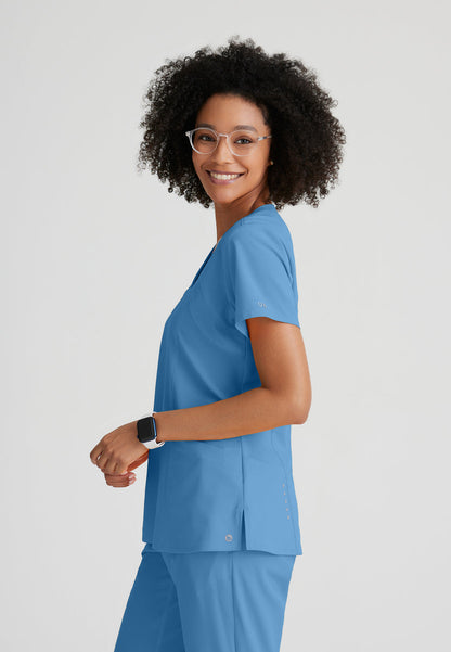 Barco One 5105 Racer Scrub Top Ciel Blue