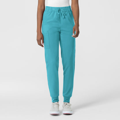 Thrive 5122 Cargo Jogger Scrub Pants Teal Blue Model Image Front | Wink