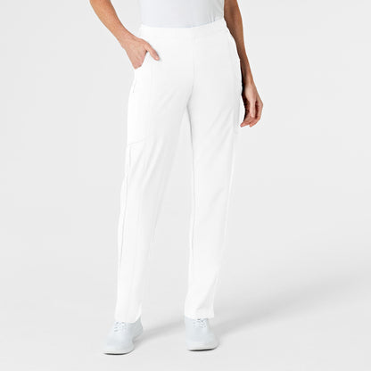 W123 5155 Flat Front Cargo Scrub Pants White Model Image Front | Wink
