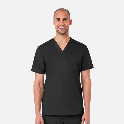 EON 5208 Men's One Chest Pocket V-Neck Top Black