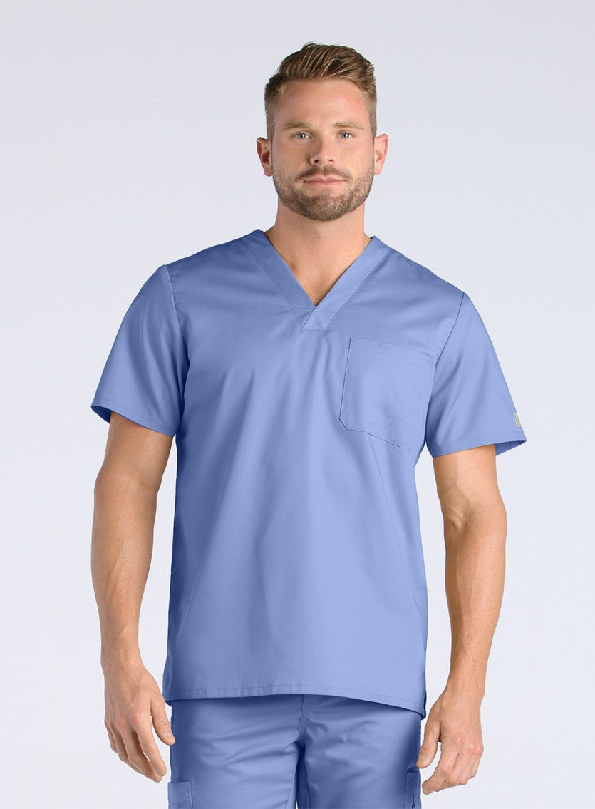 EON 5208 Men’s One Chest Pocket V-Neck Top Ceil Blue