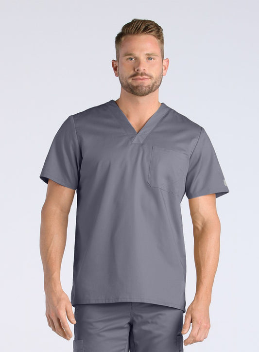 EON 5208 Men’s One Chest Pocket V-Neck Top Pewter